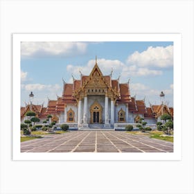 Marble Temple In Bangkok Art Print