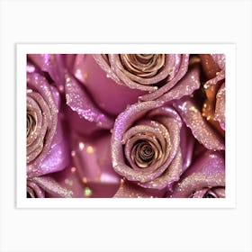 Glitter Rose Pink Roses Art Print