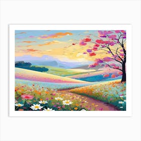 Sunset In The Countryside Art Print