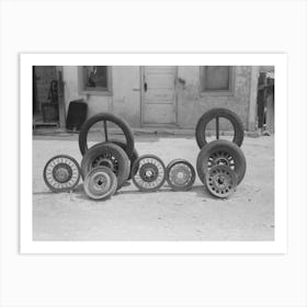Display Of Automobile Tires And Wheels, Deming, New Mexico By Russell Lee Art Print