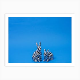 Black And White Rabbits Art Print