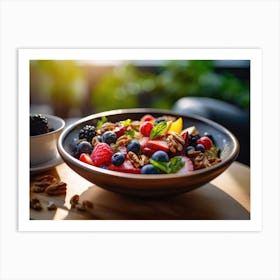 Granola Bowl With Berries Art Print