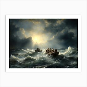 Fishermen At Sea Art Print