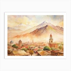 Town In The Mountains Art Print