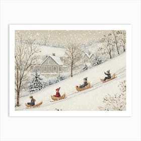 Vintage Winter Landscape Art Print