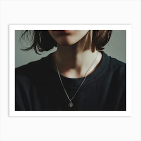 Portrait Of A Woman Wearing A Necklace Art Print