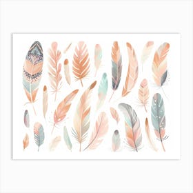 Watercolor Feathers 10 Art Print