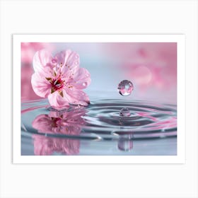 Cherry Blossom In Water Art Print