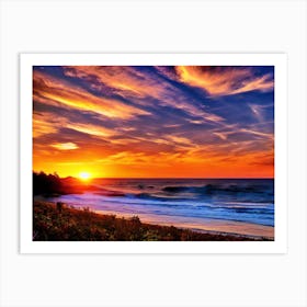 Sunset At The Beach 127 Art Print