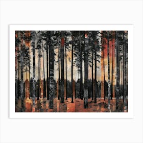 Vintage Forest Photo Collage 8 Art Print