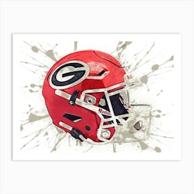 Georgia Bulldogs NCAA Helmet Poster Art Print