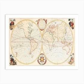 Bowles's New Pocket Map Of The World Art Print