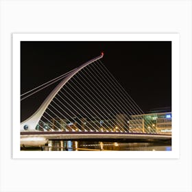 Samuel Beckett Bridge At Night In Dublin Art Print