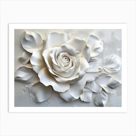 3d Rose Plaster Art Print