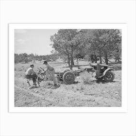 Farmer And His Younger Brother With Tractor Which Has Been Adapted From Truck, Pie Town, New Mexico By Russ Art Print