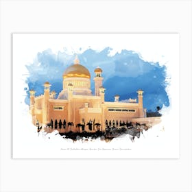 Omar Ali Saifuddien Mosque, Bandar Seri Begawan, Brunei Darussalam Art Print