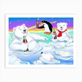 POLAR BEARS FAMILY Art Print