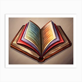 Open Book With Colorful Pages Art Print