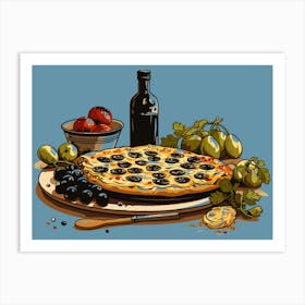 Pizza With Olives Art Print