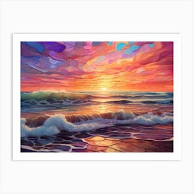 Sunset At The Beach 68 Art Print