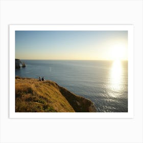 Sunset On The Cliffs In Etretat Art Print