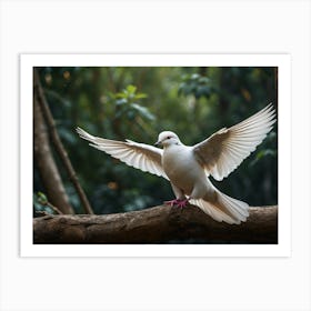 Dove With Wings Spread Art Print