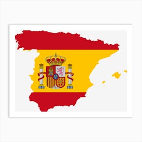 Spain Country Europe Flag Borders Art Print