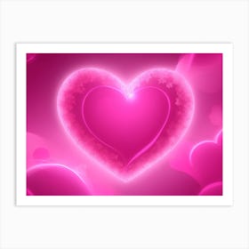 A Glowing Pink Heart Vibrant Horizontal Composition 86 Art Print