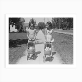 Little Girls With Their Dolls And Buggies,Caldwell, Idaho By Russell Lee Art Print