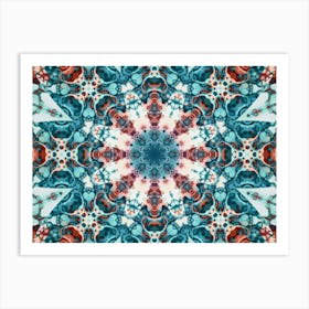 Alcohol Ink Blue And Red Abstract Pattern 5 Art Print