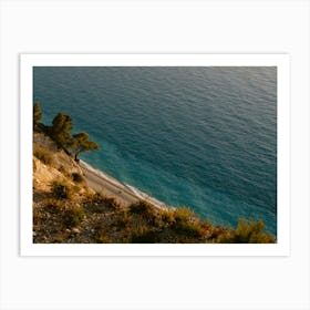 Greek sunset at the beach Art Print