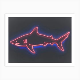 Neon Dark Red Whale Shark 3 Art Print