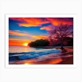 Sunset On The Beach 115 Art Print