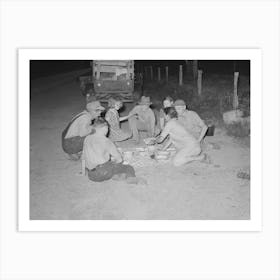 Untitled Photo, Possibly Related To Migrant Family Encamped Along Roadside Eating Meal, Near Henryetta, Oklahom Art Print