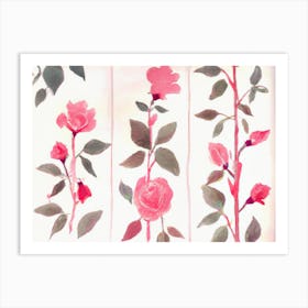 Roses AI watercolor Art Print