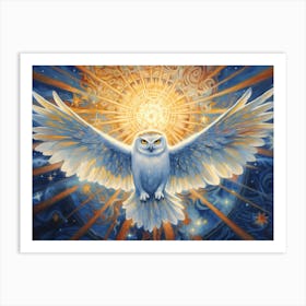 Owl Of Light Art Print