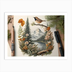 Bird In The Forest Art Print