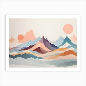 Abstract Mountains Art Print