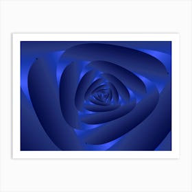 Blue Color Rose Spiral Pattern Art Print