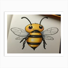 Bee Drawing 5 Art Print