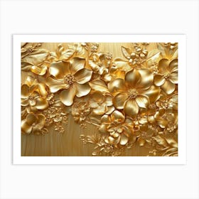 Gold Flowers 54 Art Print