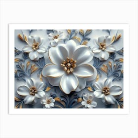 Flowers On A Wall 16 Art Print