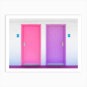 Saguaro Hotel Pink And Purple Doors In Palm Springs Art Print