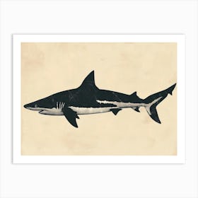 Zebra Shark Silhouette 1 Art Print