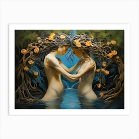 Mermaids girls Paintings Art Print Art Print