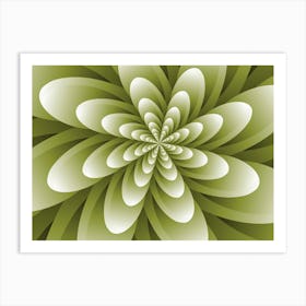 Abstract Optical Illusion Flower Background Art Print