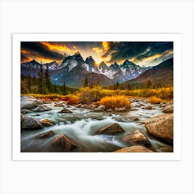 Sunset In The Mountains 2 Art Print