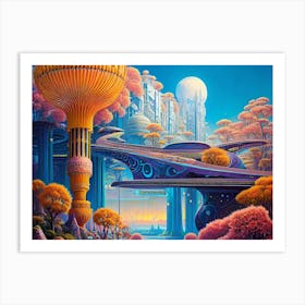 Futuristic City 25 Art Print