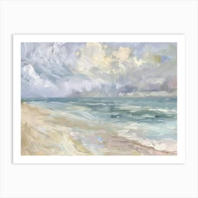 Cloudy Day At The Beach Art Print