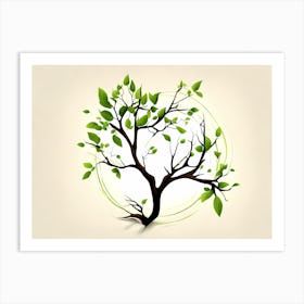 Tree Minimalistic VECTOR ART Art Print